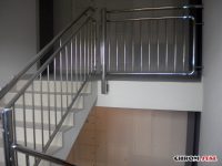 Balustrady balkonowe, poręcze klatki schodowej z chromoniklu - Rzeszów, ul. Iwonicka